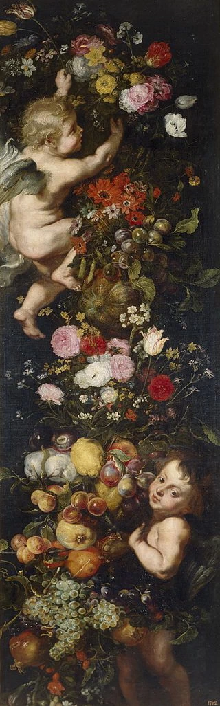 Festone con putto - figura di Rubens, Museo del Prado